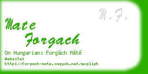 mate forgach business card