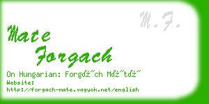 mate forgach business card